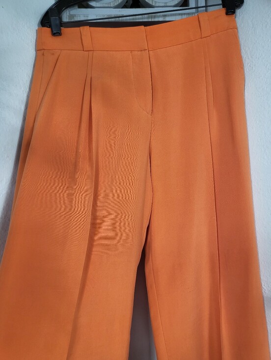 Giorgio Armani Pants - Giorgio Armani Orange Silk -Straight Wide Leg Pants Maximalist Bougie 44 / 8/10